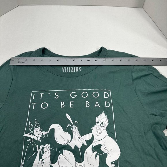 Disney Villains Women's Size XL It's Good To Be Bad Short Sleeve Tee Shirt Green - Picture 7 of 11